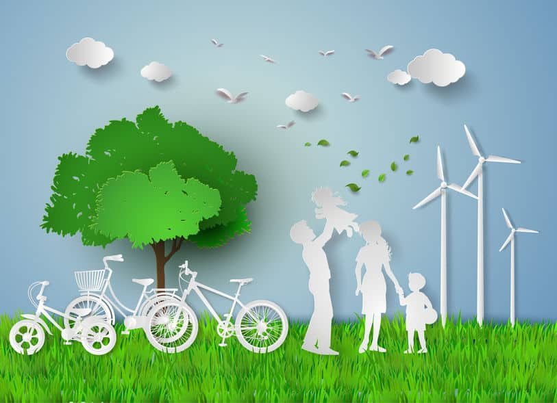 paper cut of eco